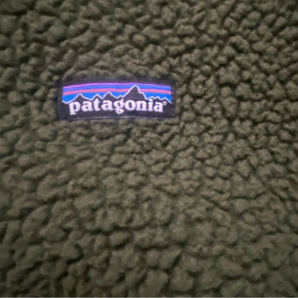 Patagonia Olive Green Deep Pile Fleece 1/4 zip Women’s pullover XS - Picture 3 of 4